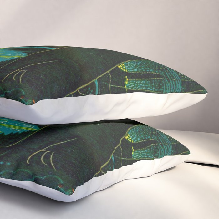 Magical Dark Fantasy Forest Woodblock Pillow Sham Gallery Image 3