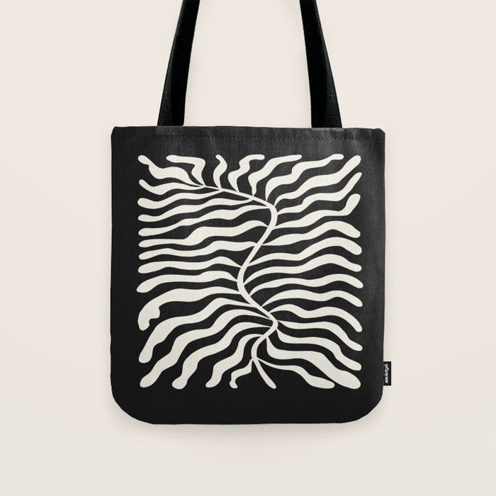 Onyx Ferns: Black & White Matisse Edition Tote Bag Gallery Image 1