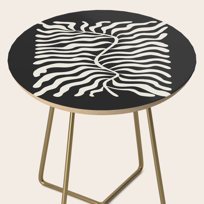 Onyx Ferns: Black & White Matisse Edition Side Table Gallery Image 2