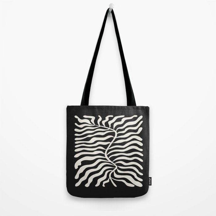 Onyx Ferns: Black & White Matisse Edition Tote Bag Gallery Image 2