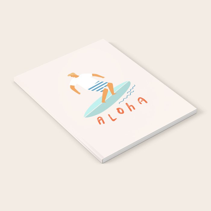 Surfer aloha poster Notebook Gallery Image 1