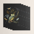 Moonlit Owl and Fluttering Moths Wrapping Paper Gallery Image 3