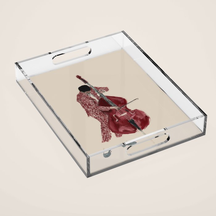 Double Bass Player Acrylic Tray Gallery Image 1