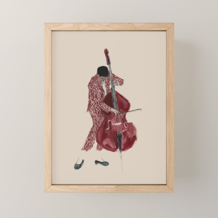 Double Bass Player Mini Art Print Gallery Image 1