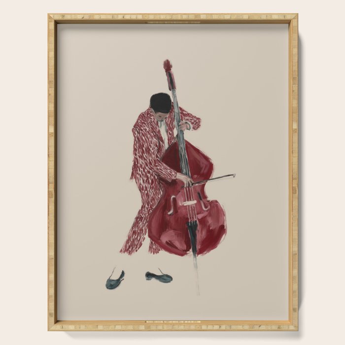 Double Bass Player Serving Tray Gallery Image 1