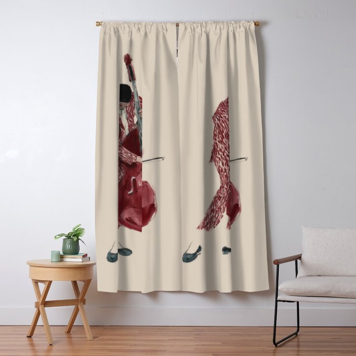 Double Bass Player Window Curtain Gallery Image 5