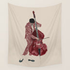 Double Bass Player Wall Tapestry Gallery Image 4