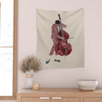 Double Bass Player Wall Tapestry Gallery Image 2