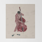 Double Bass Player Throw Blanket Gallery Image 2