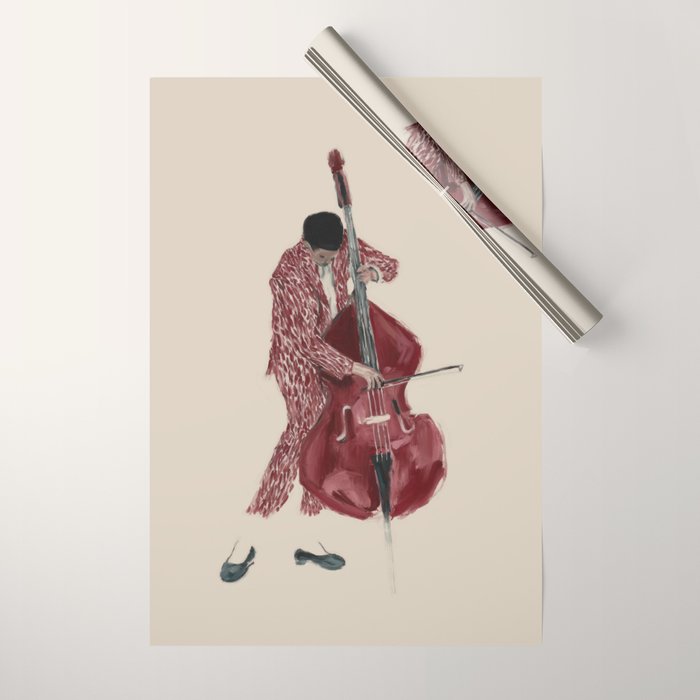 Double Bass Player Wrapping Paper Gallery Image 1