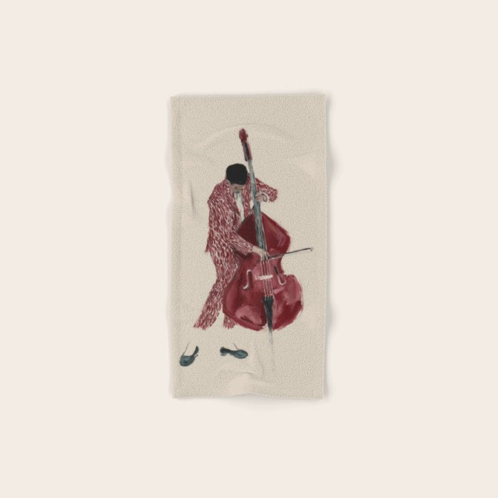 Double Bass Player Bath Towel Gallery Image 1
