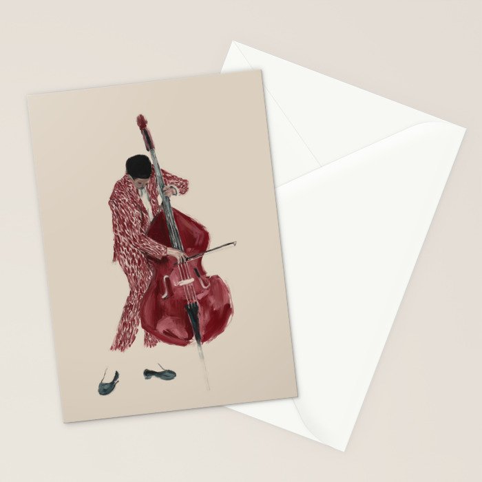 Double Bass Player Stationery Card Gallery Image 2