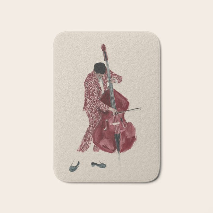 Double Bass Player Bath Mat Gallery Image 1