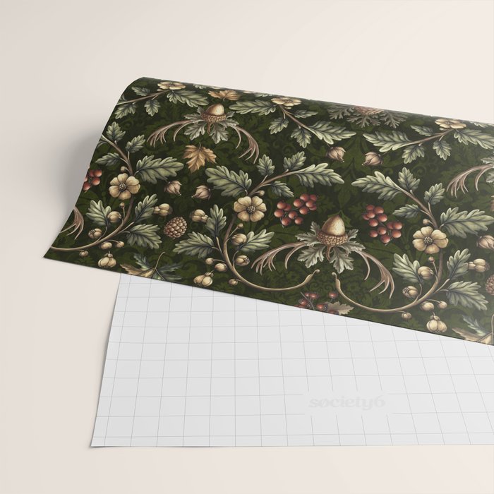 William Morris Woodland Nostalgia Emerald Green Wrapping Paper Gallery Image 2