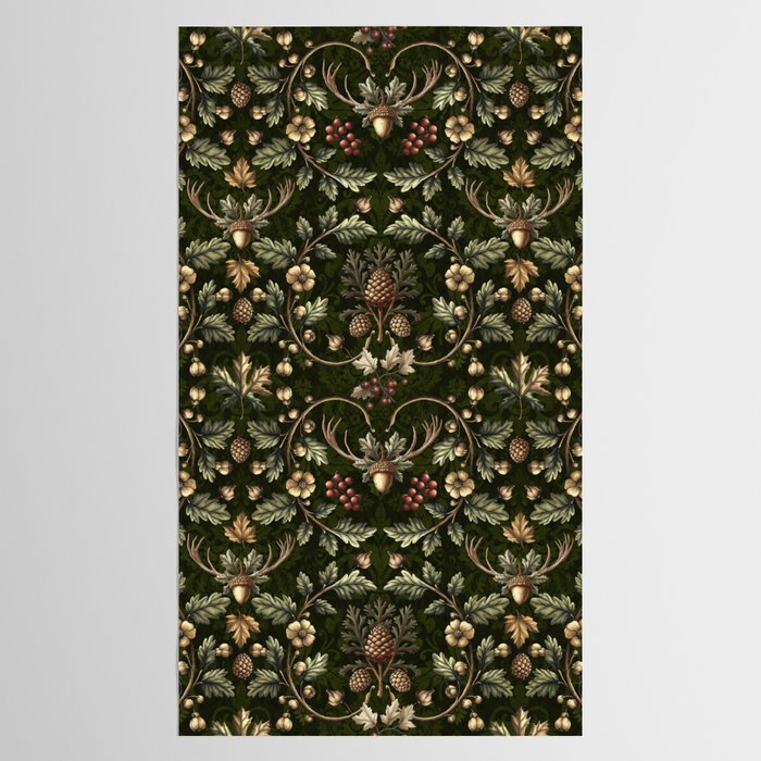 William Morris Woodland Nostalgia Emerald Green Tablecloth Gallery Image 2