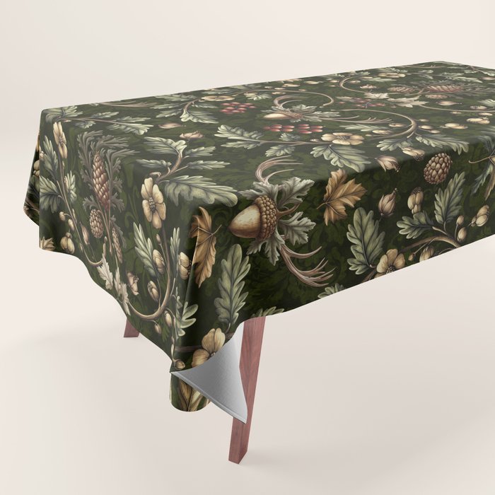 William Morris Woodland Nostalgia Emerald Green Tablecloth Gallery Image 1