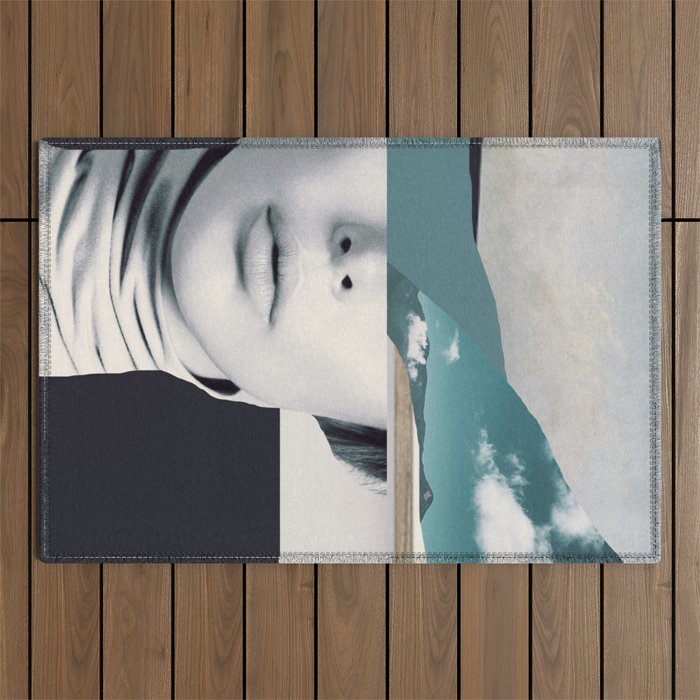 woman portrait /collage 3 Outdoor Rug Gallery Image 1