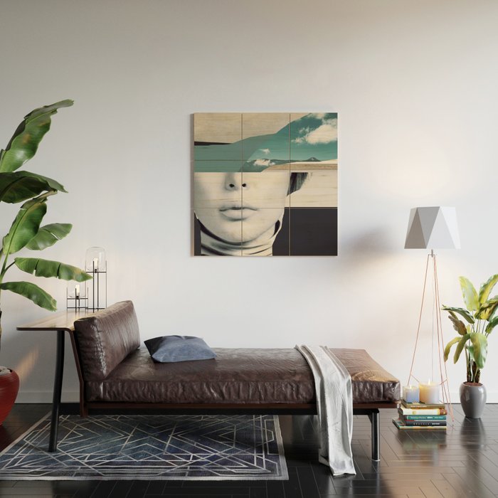 woman portrait /collage 3 Wood Wall Art Gallery Image 2