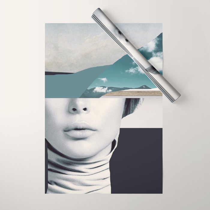 woman portrait /collage 3 Wrapping Paper Gallery Image 1