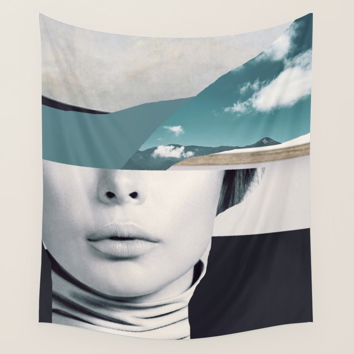 woman portrait /collage 3 Wall Tapestry Gallery Image 4