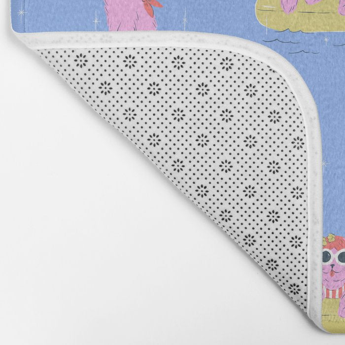 Pink Summer Cat  Bath Mat Gallery Image 2