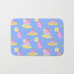 Pink Summer Cat  Bath Mat Gallery Image 1