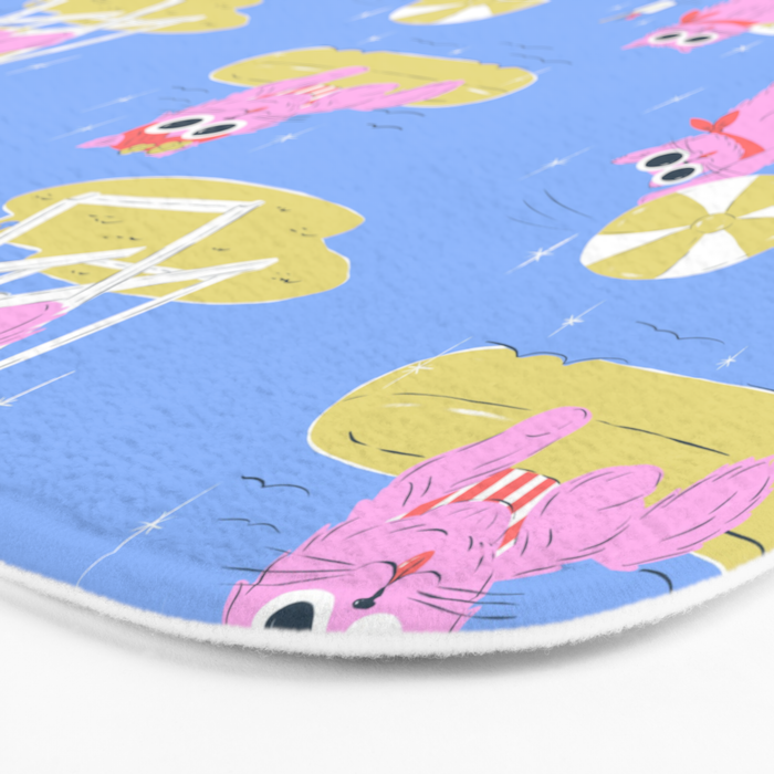 Pink Summer Cat  Bath Mat Gallery Image 3