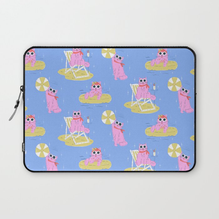 Pink Summer Cat  Laptop Sleeve Gallery Image 1