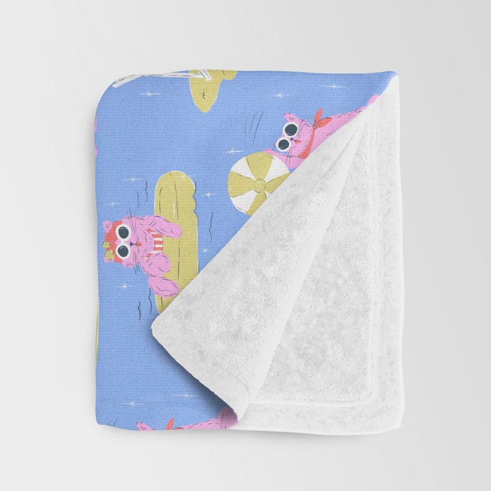 Pink Summer Cat  Throw Blanket Gallery Image 3