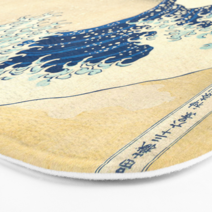 Japanese Woodblock Print The Great Wave of Kanagawa by Katsushika Hokusai Bath Mat Gallery Image 3