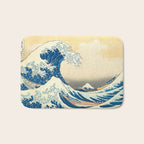 Japanese Woodblock Print The Great Wave of Kanagawa by Katsushika Hokusai Bath Mat Gallery Image 1