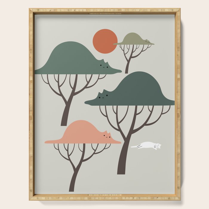Cat Landscape 128 Serving Tray Gallery Image 1