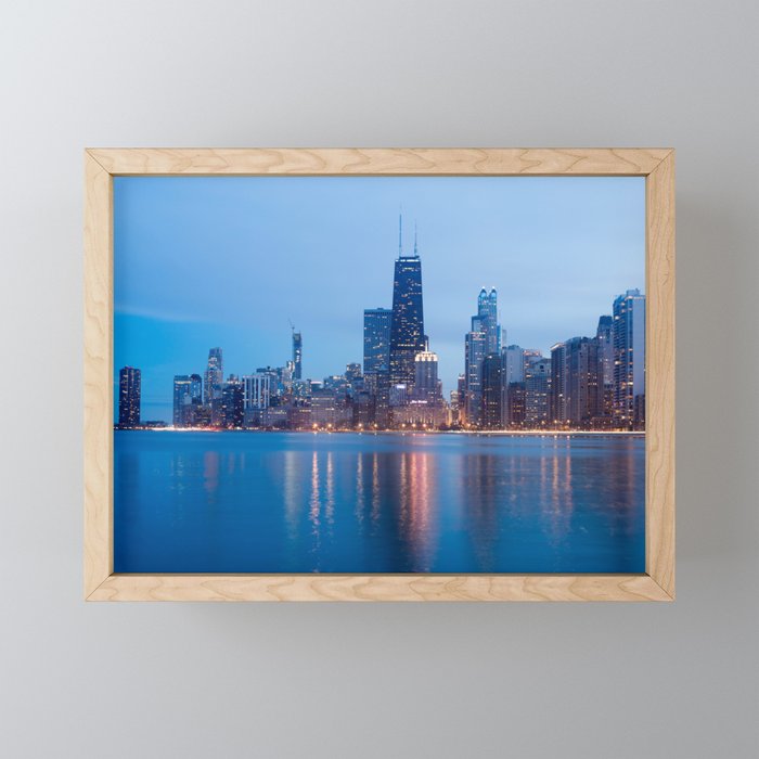 Chicago Lakefront Blue Hour Mini Art Print Gallery Image 1