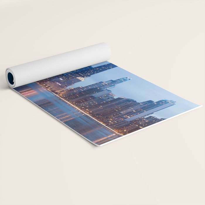 Chicago Lakefront Blue Hour Yoga Mat Gallery Image 2