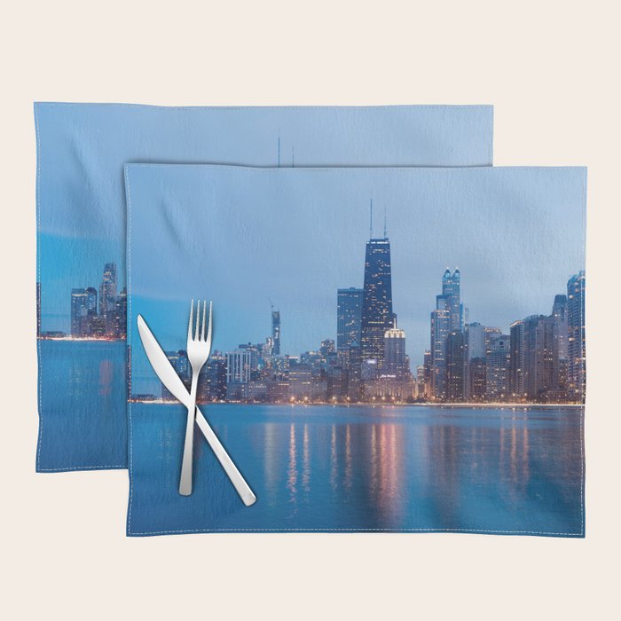 Chicago Lakefront Blue Hour Placemat Gallery Image 1