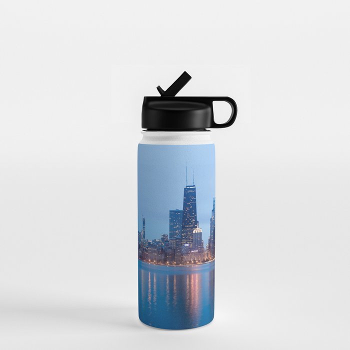 Chicago Lakefront Blue Hour Water Bottle Gallery Image 1