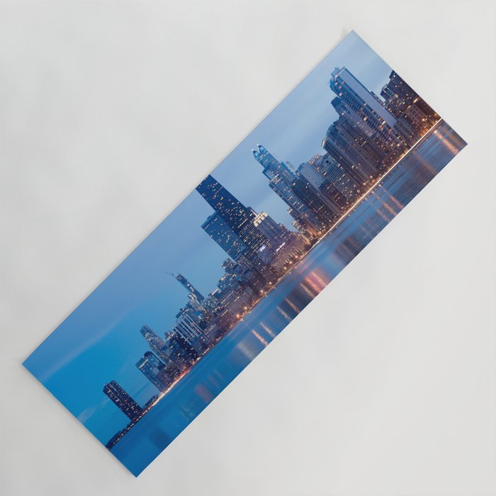 Chicago Lakefront Blue Hour Yoga Mat Gallery Image 1
