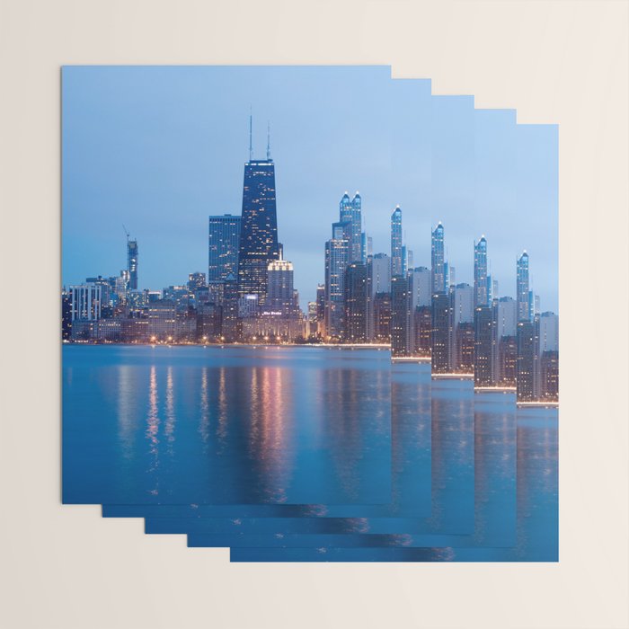 Chicago Lakefront Blue Hour Wrapping Paper Gallery Image 3