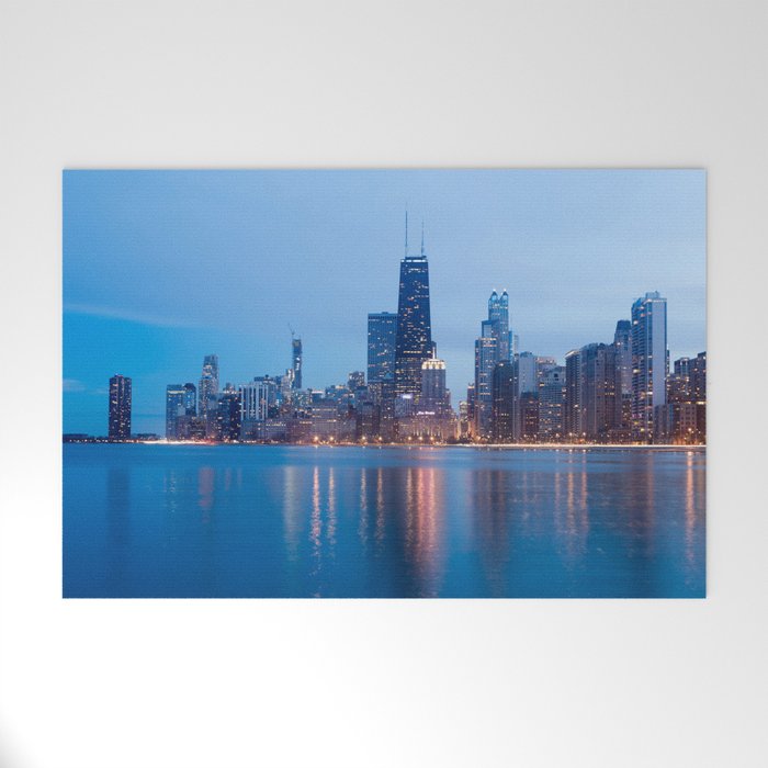 Chicago Lakefront Blue Hour Welcome Mat Gallery Image 1