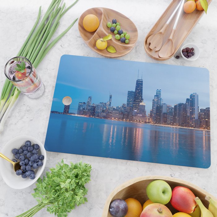 Chicago Lakefront Blue Hour Cutting Board Gallery Image 2