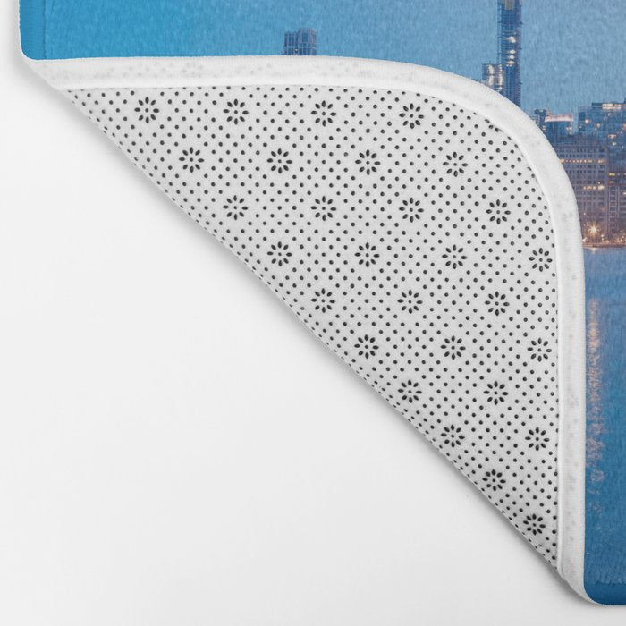 Chicago Lakefront Blue Hour Bath Mat Gallery Image 2