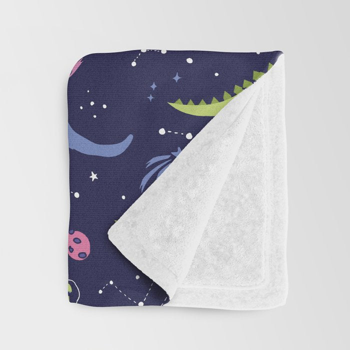Dinosaurs in Space Throw Blanket Gallery Image 3