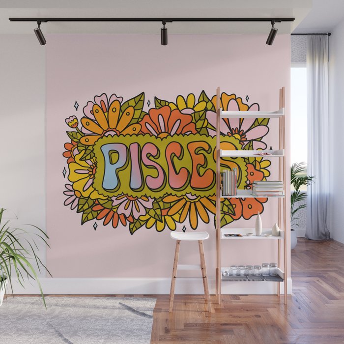 Pisces Flowers Wall Mural Gallery Image 1