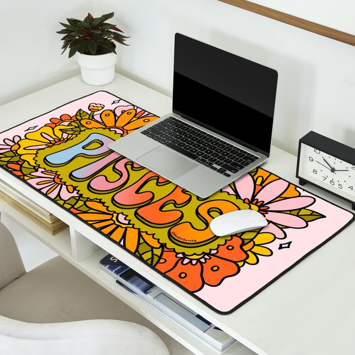 Pisces Flowers Desk Mat Gallery Image 2