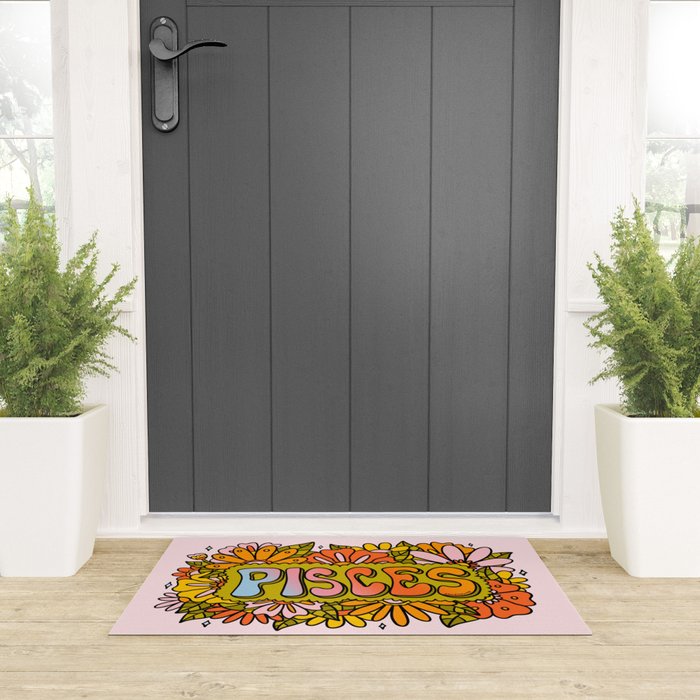 Pisces Flowers Welcome Mat Gallery Image 3