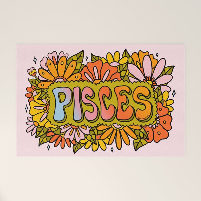 Pisces Flowers Welcome Mat Gallery Image 1