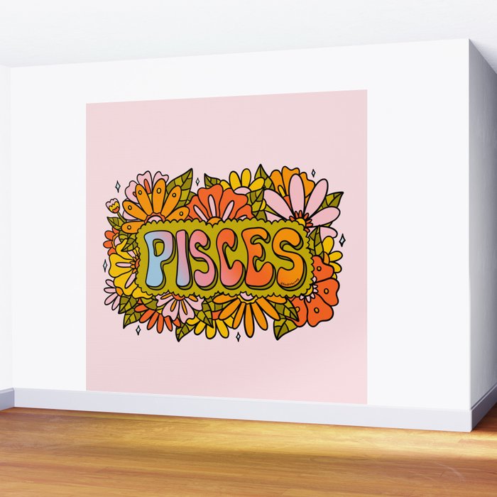 Pisces Flowers Wall Mural Gallery Image 2