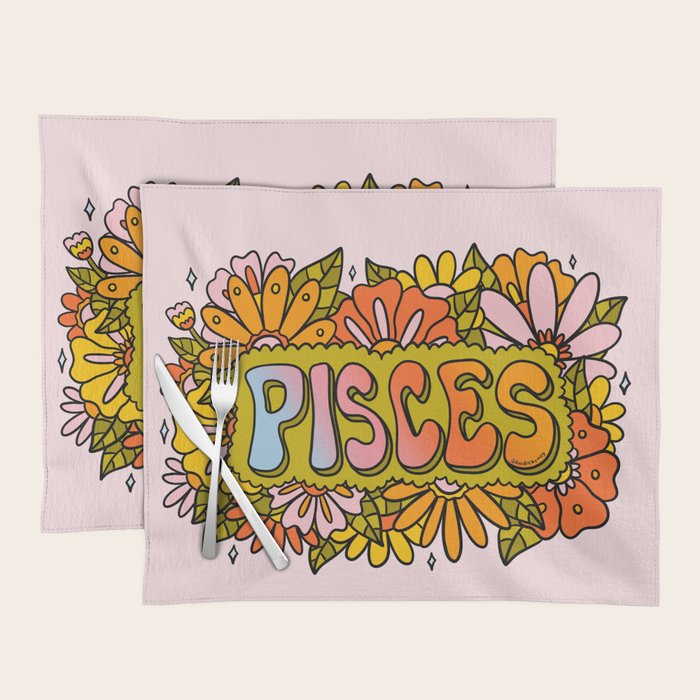 Pisces Flowers Placemat