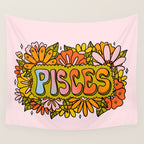 Pisces Flowers Wall Tapestry Gallery Image 4