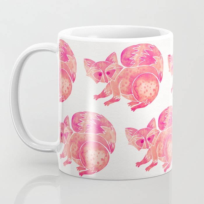 Watercolor Raccoon - Pink Palette Coffee Mug Gallery Image 3